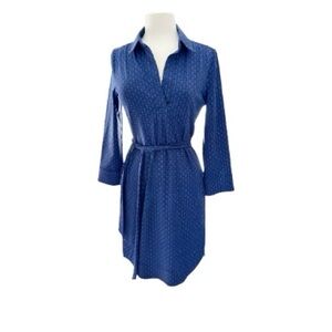 Ellie Kai Midi Shift Dress Tie Waist Modest Office Casual Long Sleeve